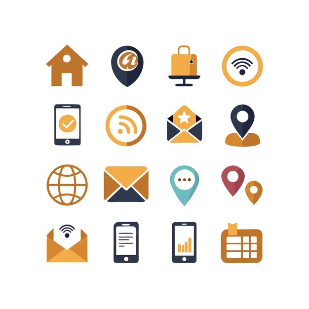 Colección de conjuntos de iconos para sitios web y aplicaciones móviles