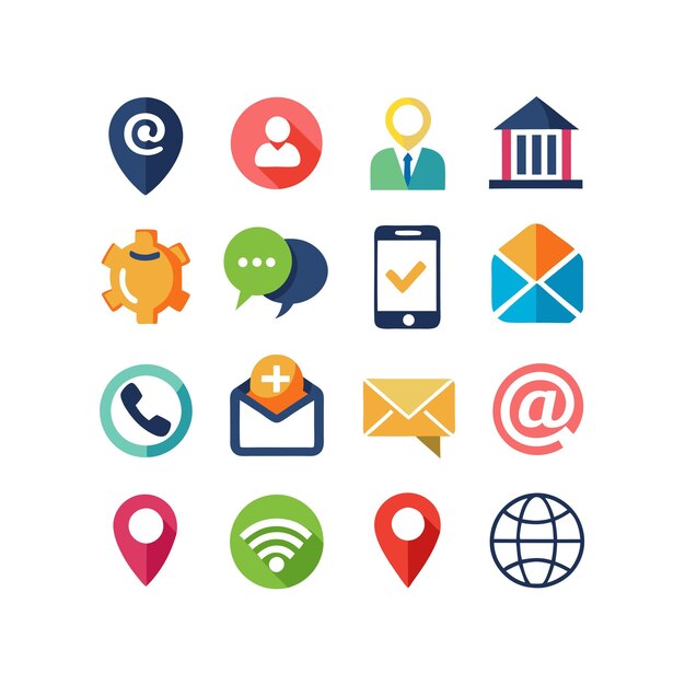 Colección de conjuntos de iconos para sitios web y aplicaciones móviles