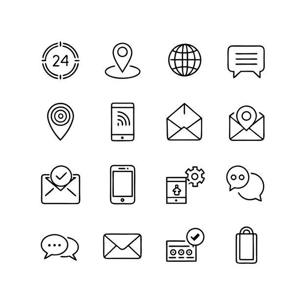 Colección de conjuntos de iconos para sitios web y aplicaciones móviles