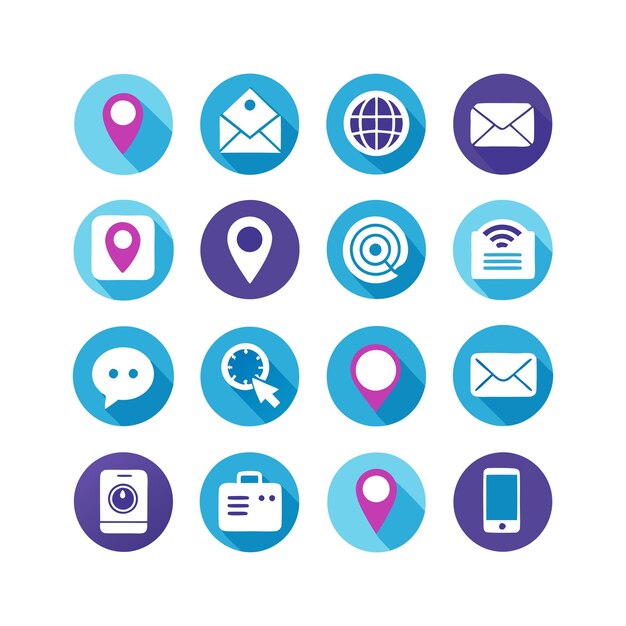 Colección de conjuntos de iconos para sitios web y aplicaciones móviles