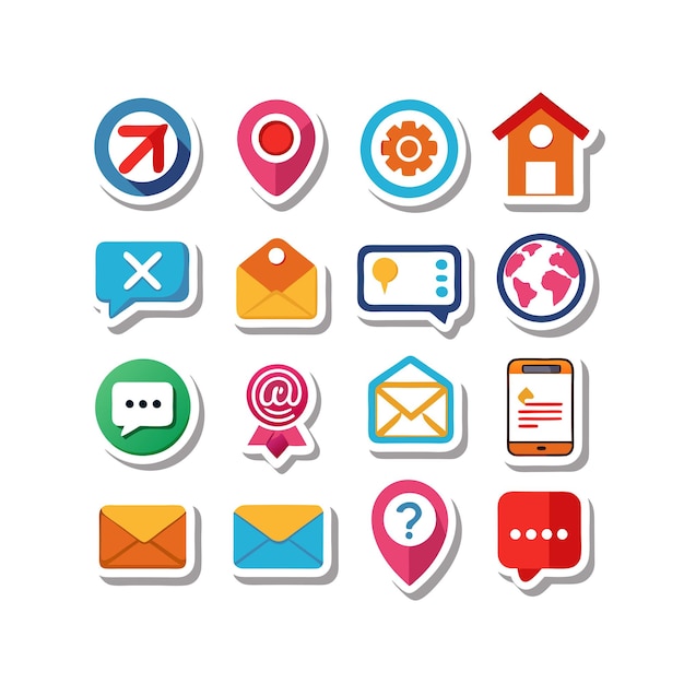 Colección de conjuntos de iconos para sitios web y aplicaciones móviles
