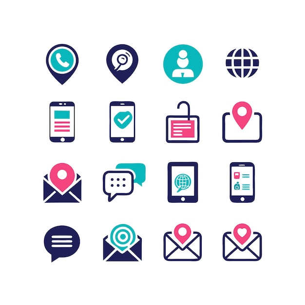 Colección de conjuntos de iconos para sitios web y aplicaciones móviles