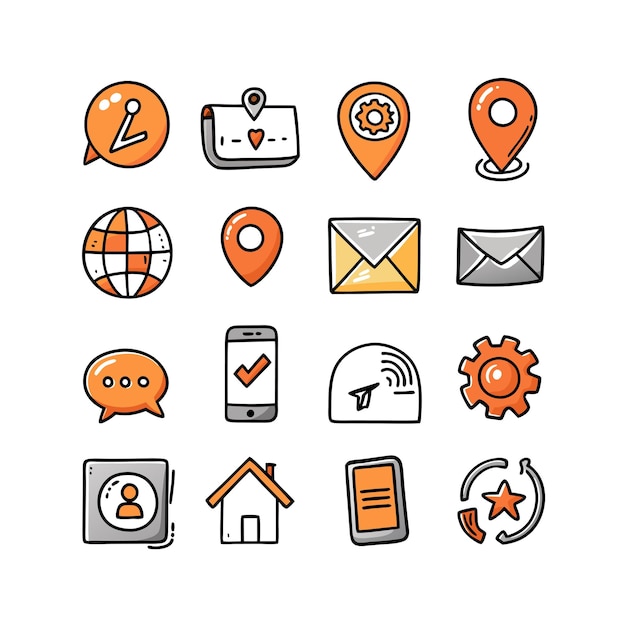 Colección de conjuntos de iconos para sitios web y aplicaciones móviles