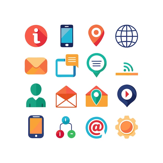 Colección de conjuntos de iconos para sitios web y aplicaciones móviles