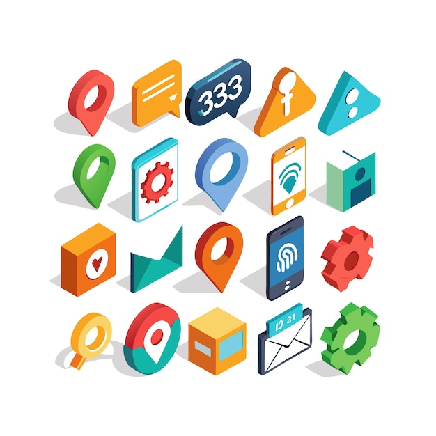 Colección de conjuntos de iconos para sitios web y aplicaciones móviles