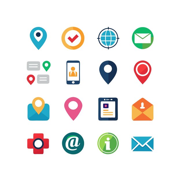 Colección de conjuntos de iconos para sitios web y aplicaciones móviles