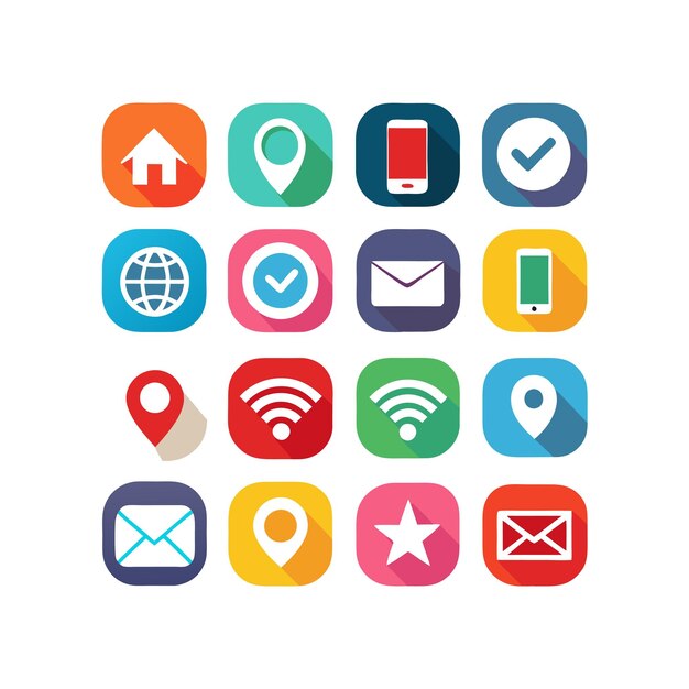 Colección de conjuntos de iconos para sitios web y aplicaciones móviles