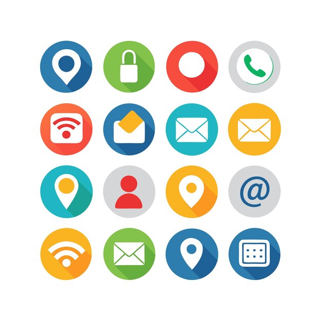 Colección de conjuntos de iconos para sitios web y aplicaciones móviles