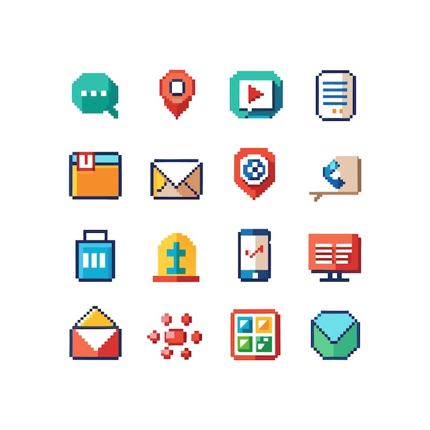 Colección de conjuntos de iconos para sitios web y aplicaciones móviles