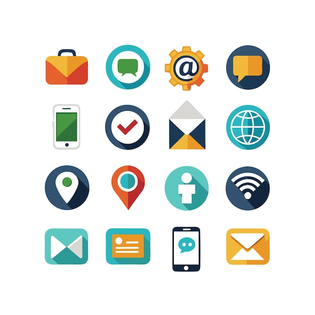 Colección de conjuntos de iconos para sitios web y aplicaciones móviles
