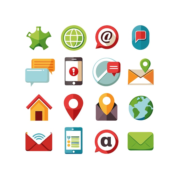 Colección de conjuntos de iconos para sitios web y aplicaciones móviles
