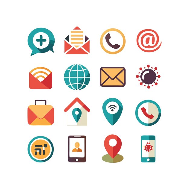 Colección de conjuntos de iconos para sitios web y aplicaciones móviles