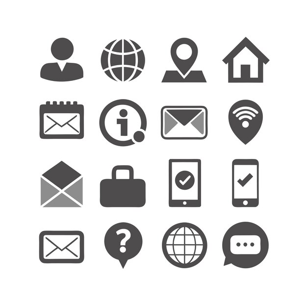 Colección de conjuntos de iconos para sitios web y aplicaciones móviles