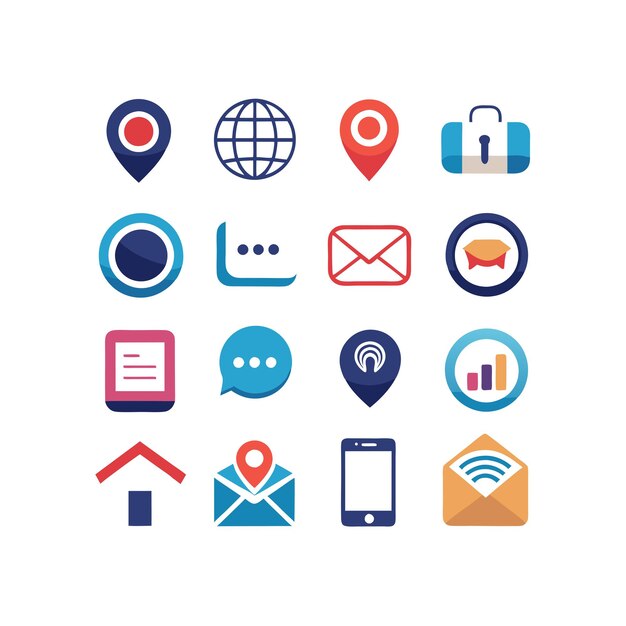 Colección de conjuntos de iconos para sitios web y aplicaciones móviles