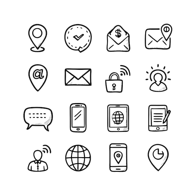 Colección de conjuntos de iconos para sitios web y aplicaciones móviles