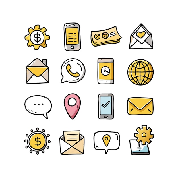 Colección de conjuntos de iconos para sitios web y aplicaciones móviles