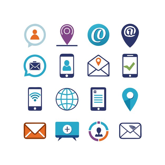 Colección de conjuntos de iconos para sitios web y aplicaciones móviles