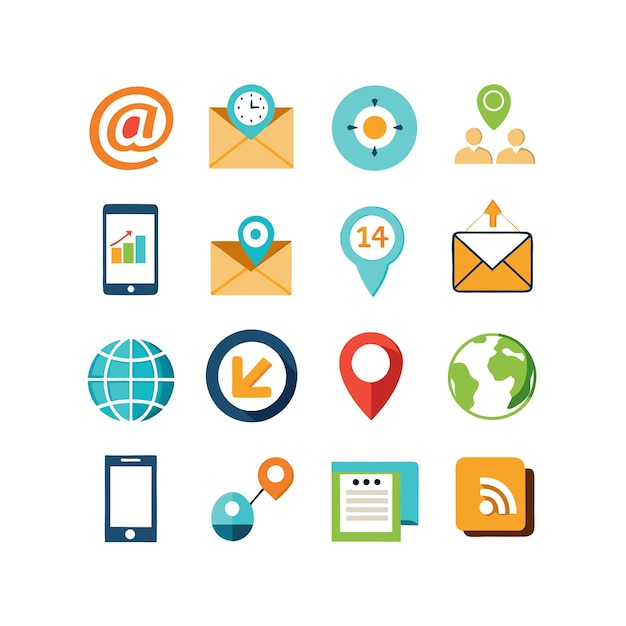 Colección de conjuntos de iconos para sitios web y aplicaciones móviles