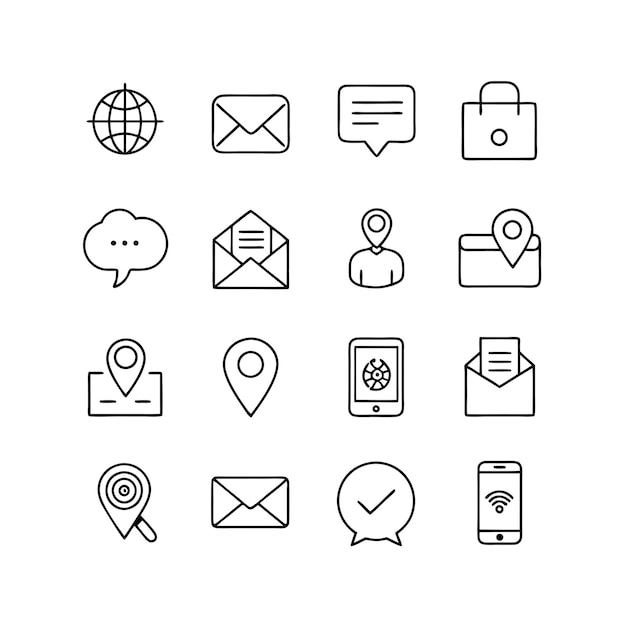 Colección de conjuntos de iconos para sitios web y aplicaciones móviles