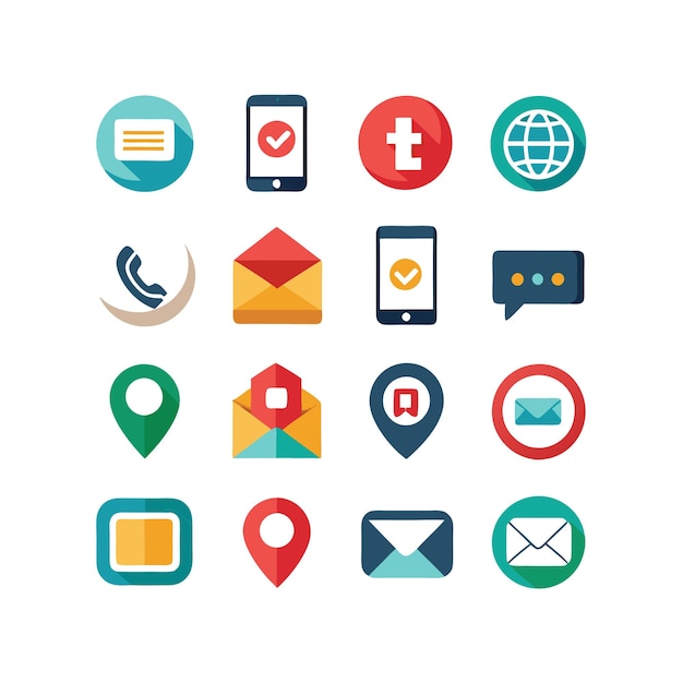 Colección de conjuntos de iconos para sitios web y aplicaciones móviles