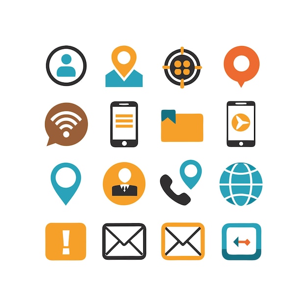 Colección de conjuntos de iconos para sitios web y aplicaciones móviles