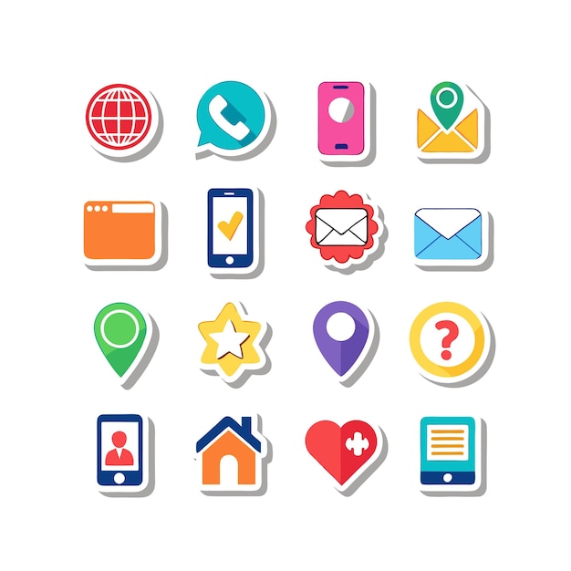 Colección de conjuntos de iconos para sitios web y aplicaciones móviles
