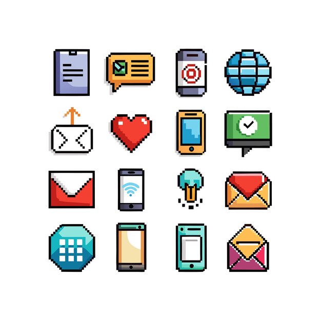 Colección de conjuntos de iconos para sitios web y aplicaciones móviles