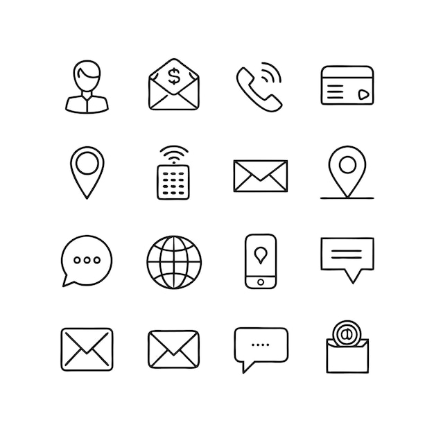 Colección de conjuntos de iconos para sitios web y aplicaciones móviles