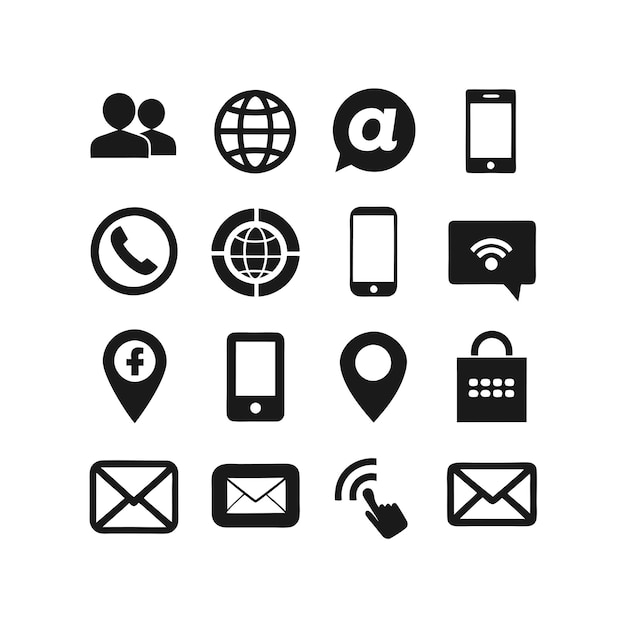 Colección de conjuntos de iconos para sitios web y aplicaciones móviles