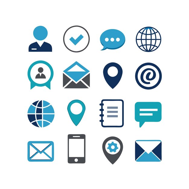 Colección de conjuntos de iconos para sitios web y aplicaciones móviles