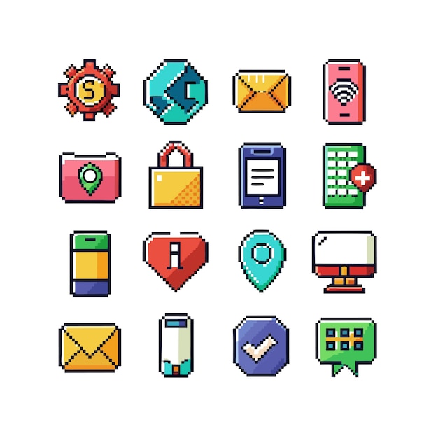 Colección de conjuntos de iconos para sitios web y aplicaciones móviles