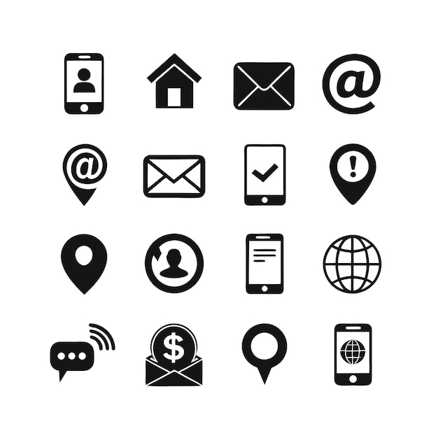 Colección de conjuntos de iconos para sitios web y aplicaciones móviles