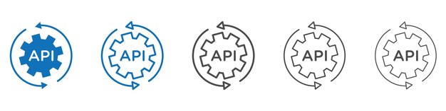 Colección de conjuntos de iconos vectoriales de API para la web