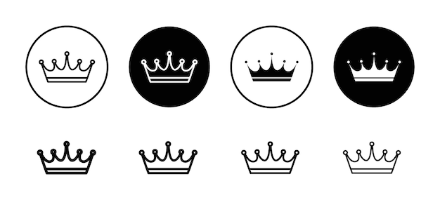 Colección de conjuntos de iconos vectoriales de corona para la web