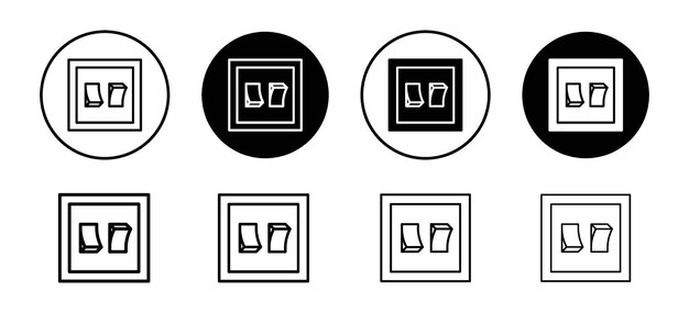 Colección de conjuntos de iconos vectoriales de interruptores eléctricos Configuración del icono plano del interruptor eléctrico