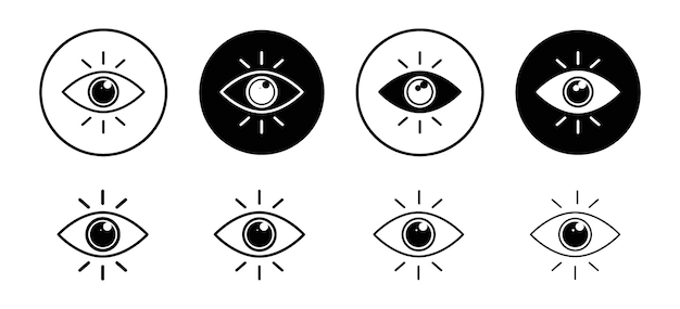 Colección de conjuntos de iconos vectoriales de visión para la web