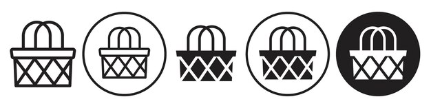 Colección de conjuntos de iconos vectoriales de Wicker Bascuit para la web