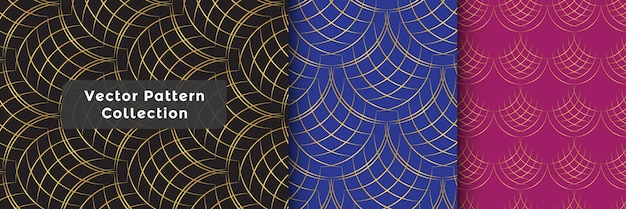 Colección de conjuntos de patrones sin fisuras llamativos árabes lineales planos.
