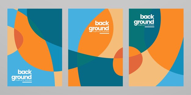 Colección de conjuntos de plantillas abstractas de colores planos geométricos de fondo líquido