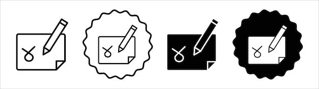 Colección de conjuntos de símbolos de íconos de anotación Conjunto de signos vectoriales simples de anotación
