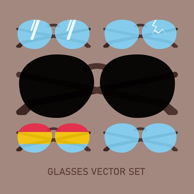 Colección de conjuntos de vectores de gafas