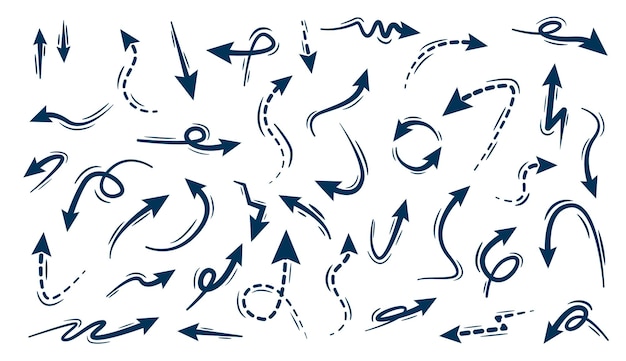 Colección de conjuntos vectoriales de diseño de elementos de flecha