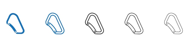 Colección de conjuntos vectoriales de iconos de carabiner para la web