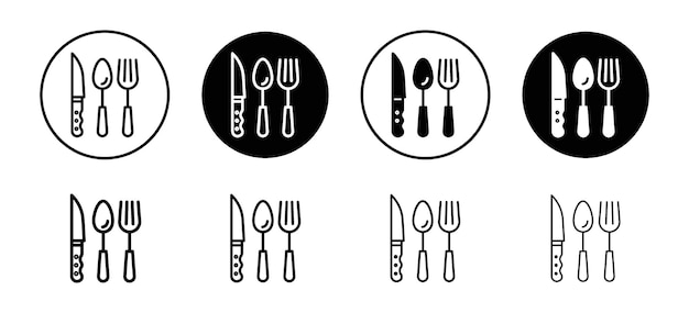Colección de conjuntos vectoriales de iconos de cubiertos para la web