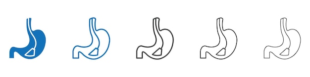 Colección de conjuntos vectoriales de iconos de endoscopia para la web