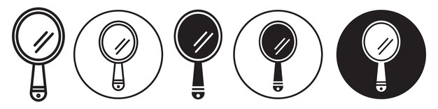 Colección de conjuntos vectoriales de iconos de espejo para la web