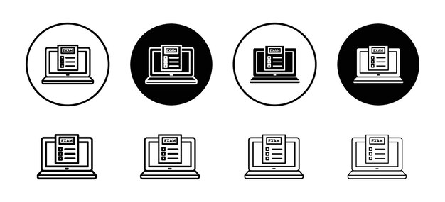 Colección de conjuntos vectoriales de iconos de exámenes en línea para la web
