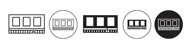 Colección de conjuntos vectoriales de iconos de memoria RAM para la web