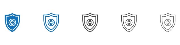 Colección de conjuntos vectoriales de iconos de seguro de salud para la web