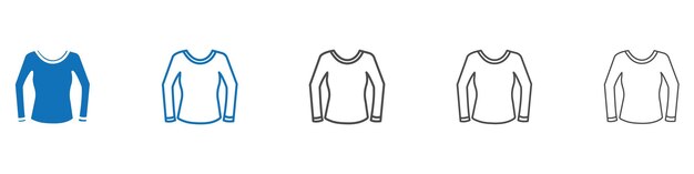 Colección de conjuntos vectoriales de iconos de suéteres femeninos para la web